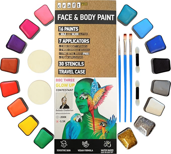  Zenovika Face Painting Kit For Kids - Non-Toxic And  Hypoallergenic Face Paint Kit
