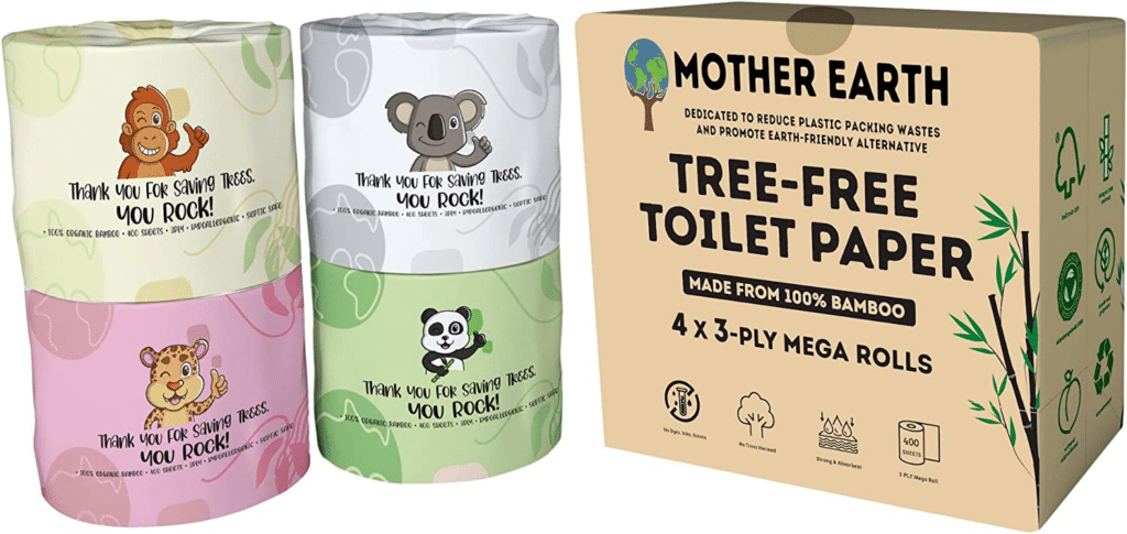  Reel Premium Toilet Paper - 12 Rolls of Toilet Paper - 3-Ply  Made from Tree-Free - Zero Plastic Packaging, Septic Safe : Health &  Household